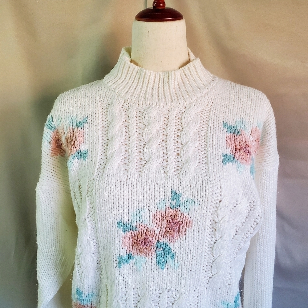 RAFFERTY | Vintage Floral Sweater sz L - Picture 2 of 7